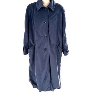 Women's vintage plus size overcoat dark slate blue 22W calf length fully lined